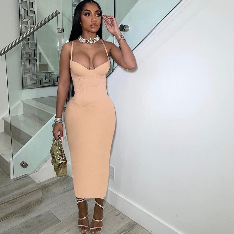 cleavage bodycon dress