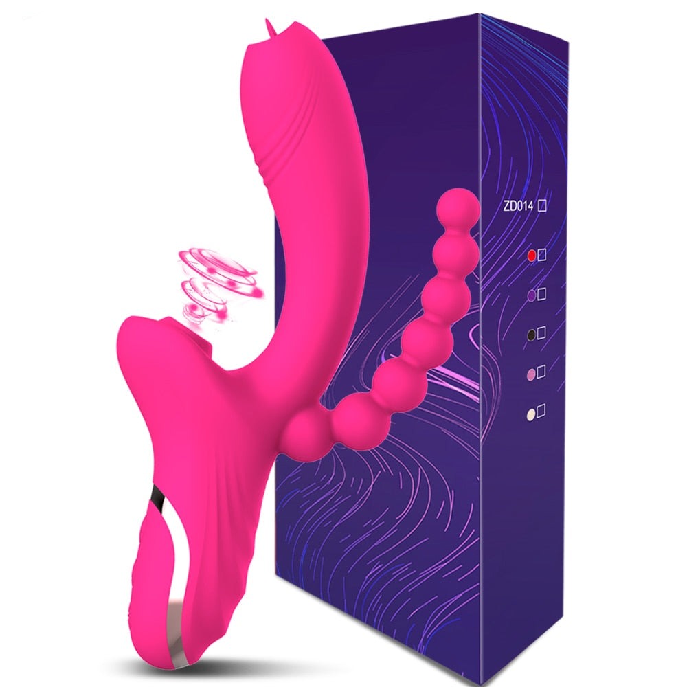 3 in 1 Clit Sucker Dildo Vibrator – My True Savage