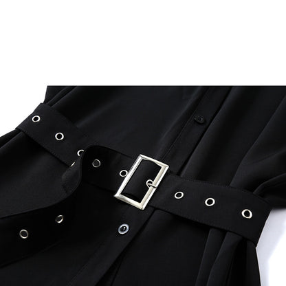 Mini Black Shirt Dress With Belt