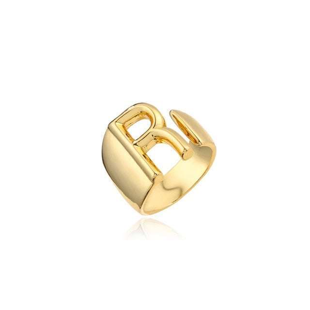 A-Z Gold Adjustable Ring
