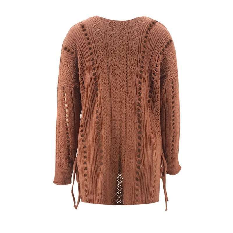 Fallish V-Neck Knitted Sweater