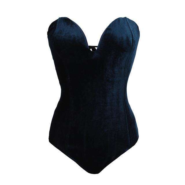 Velvet Strapless Bodysuit - My True Savage 