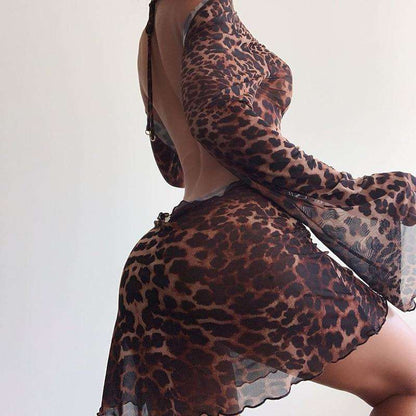 Leopard Backless Dress - My True Savage 