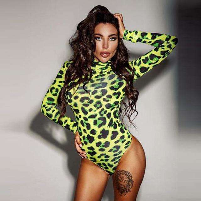 Neon Leopard Bodysuit - My True Savage 