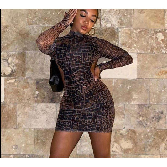 Snake Backless Party Dress - My True Savage 