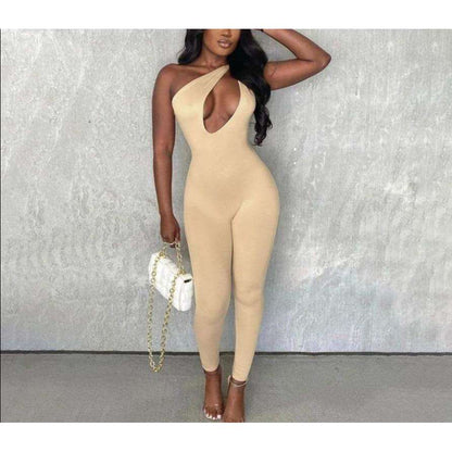 Boujee One Shoulder Cut Out Jumpsuit - My True Savage 