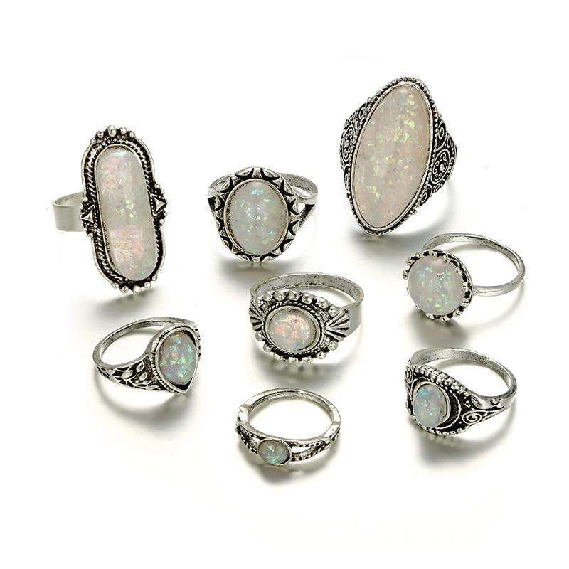 Antique Opal Crystal Stone Rings - My True Savage 