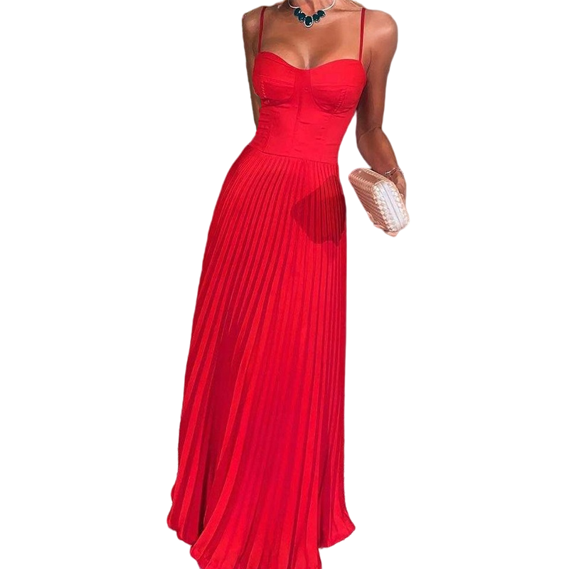 Celebrity Red Evening Long Dress