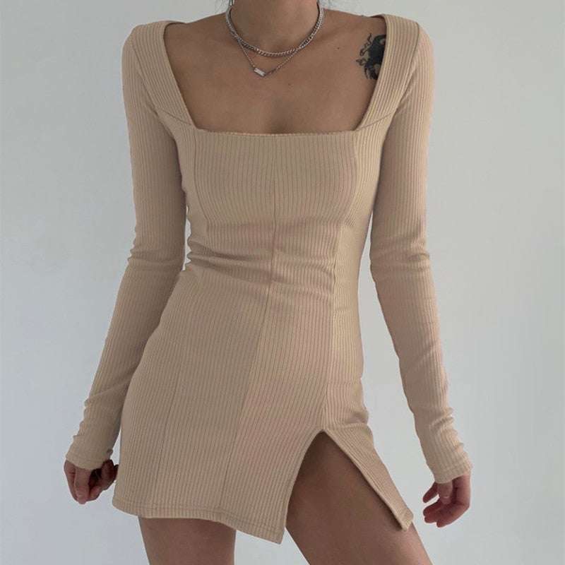 Side Split Mini Dress